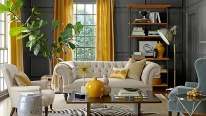 Oturma Odanız İçin Gri ve Sarı Renk Kombinasyonu